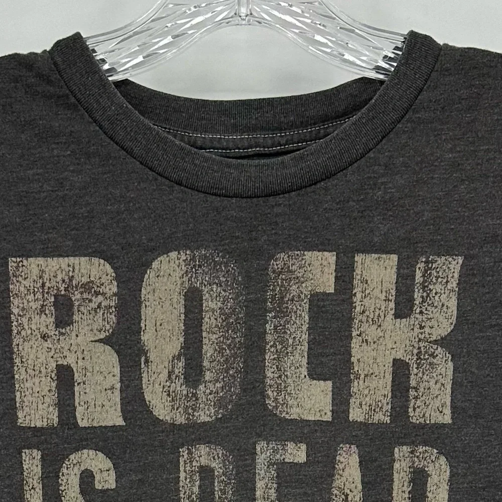 Fossil ‘Rock is Dead’ Crewneck Short Sleeve T-shirt Gray Size M - Picture 2 of 5